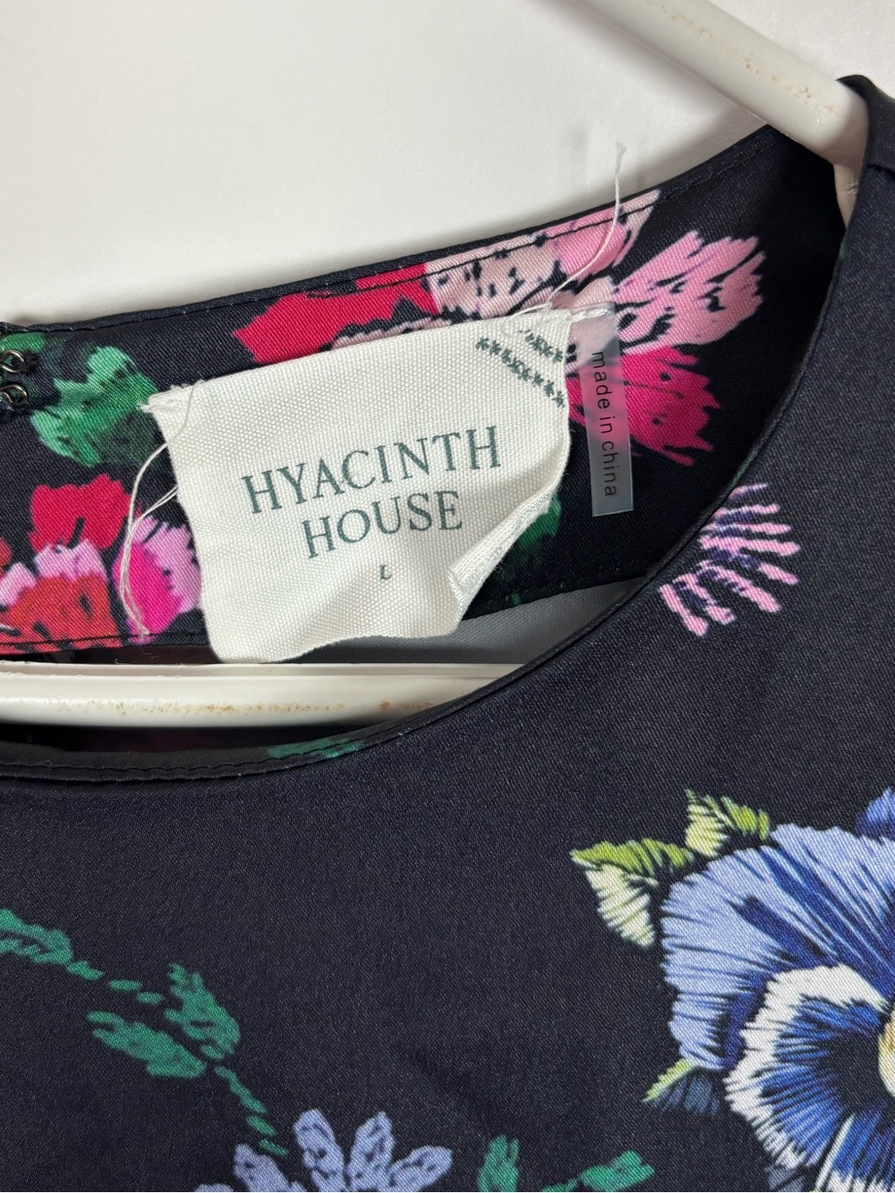 Hyacinth House Black Floral Silky Riley Maxi Dress Size Large - Picture 3 of 10